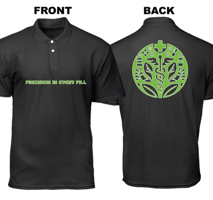 Cotton Polo Shirt: Precision In Every Pill (Front and Back)