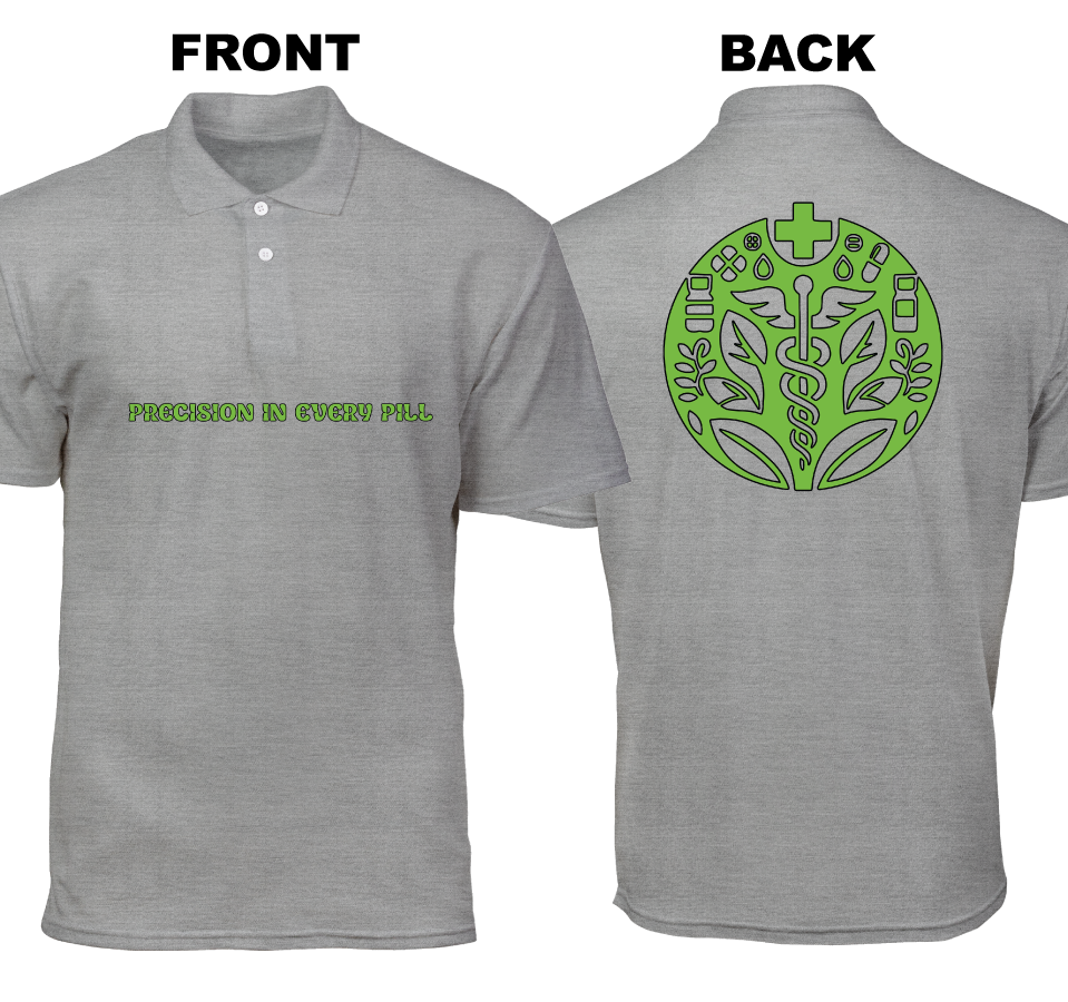 Cotton Polo Shirt: Precision In Every Pill (Front and Back)