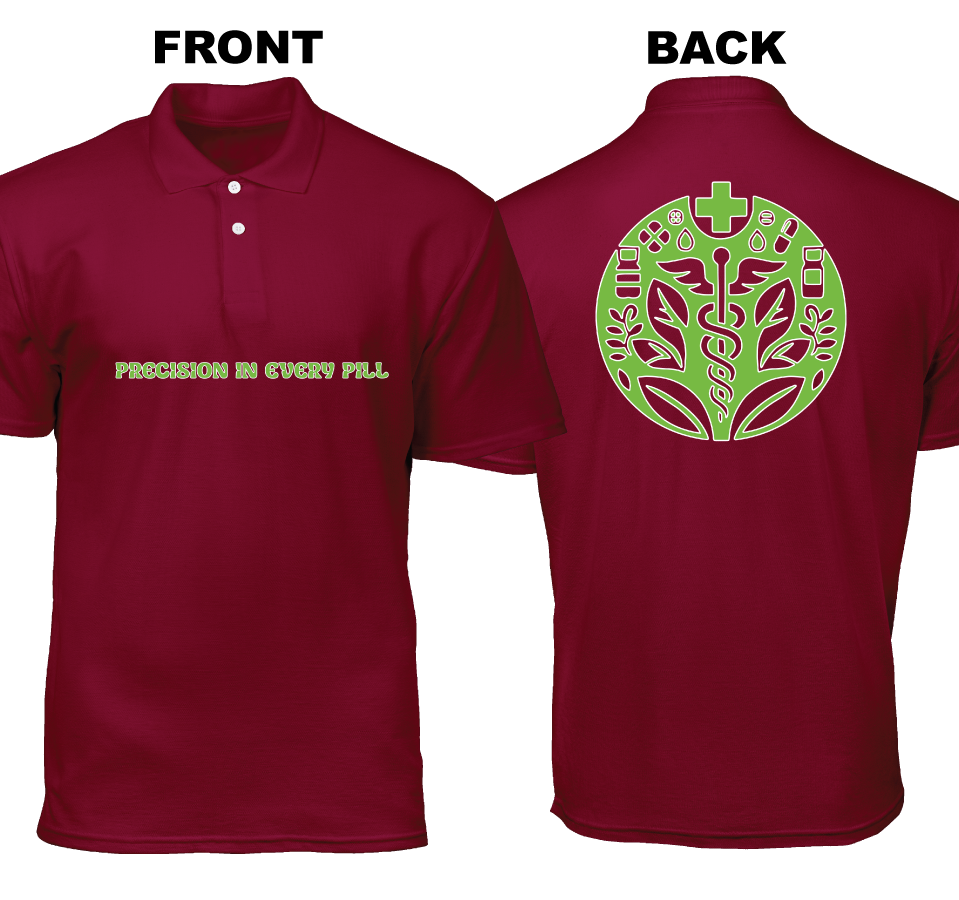 Cotton Polo Shirt: Precision In Every Pill (Front and Back)