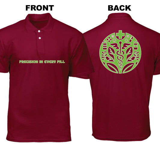 Cotton Polo Shirt: Precision In Every Pill (Front and Back)