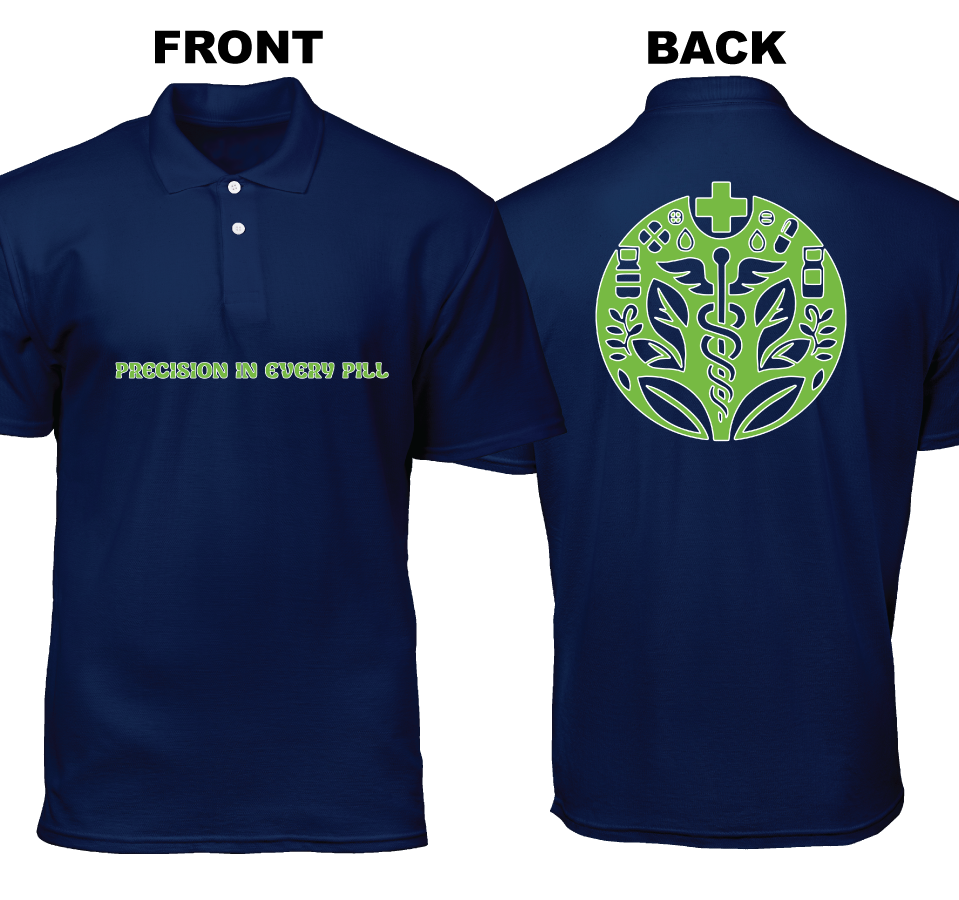 Cotton Polo Shirt: Precision In Every Pill (Front and Back)