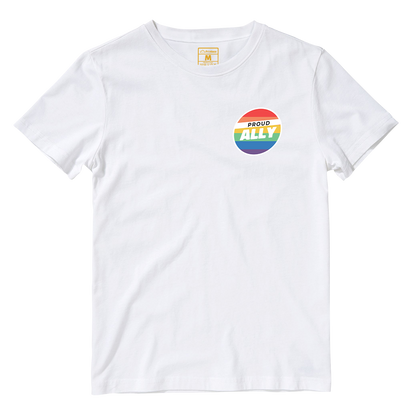 Cotton Shirt: Proud Ally Badge