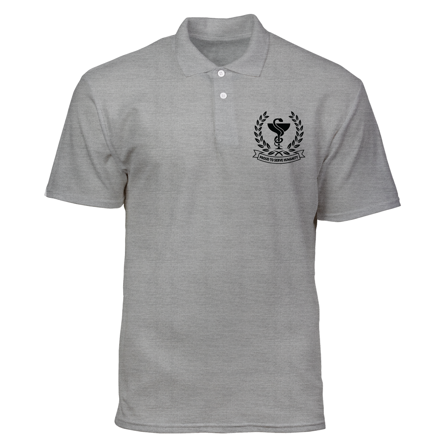 Cotton Polo Shirt: Proud To Serve Humanity Pocket