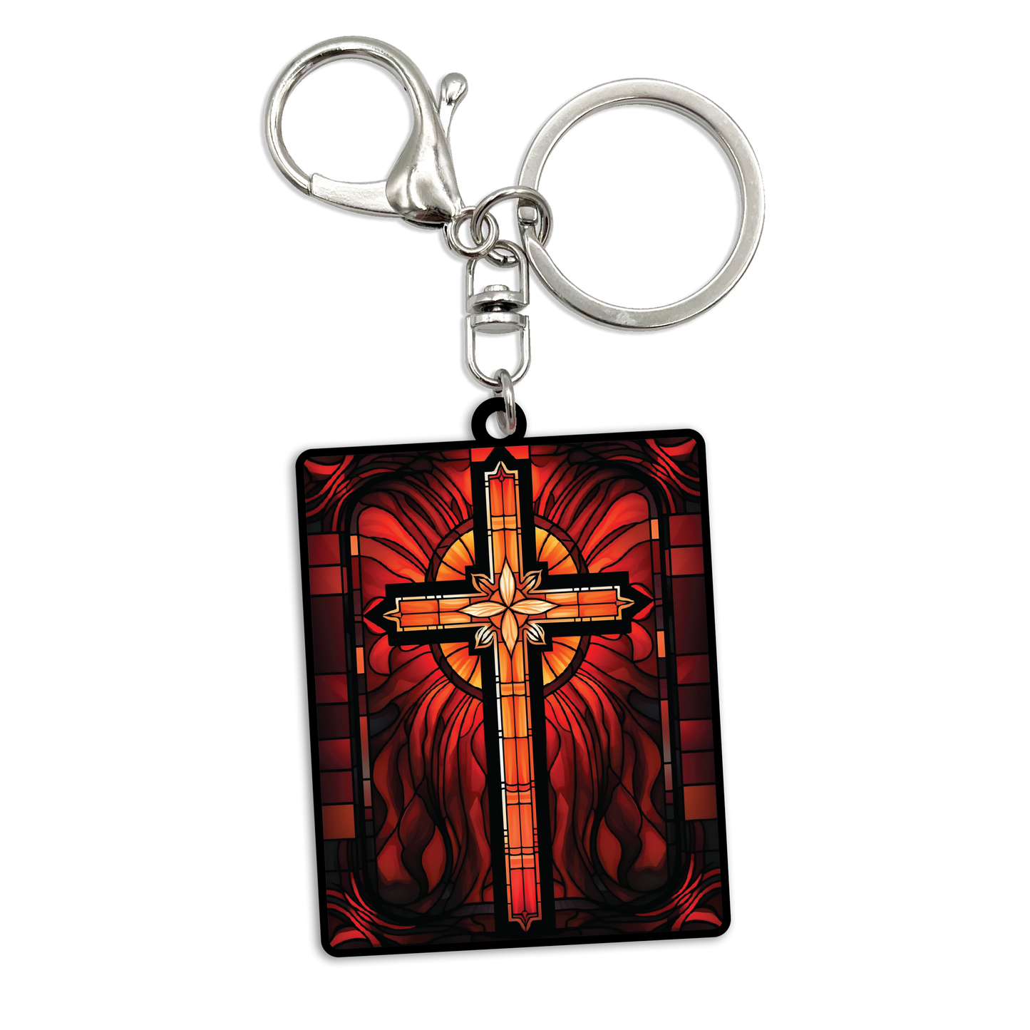 Acrylic Bag Charm: Pyro Cross