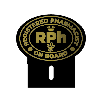 Acrylic Car Emblem: RPh Registered Pharmacist