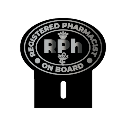 Acrylic Car Emblem: RPh Registered Pharmacist