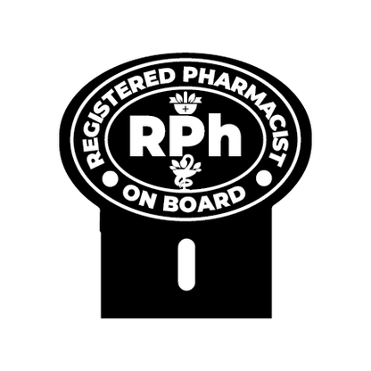 Acrylic Car Emblem: RPh Registered Pharmacist
