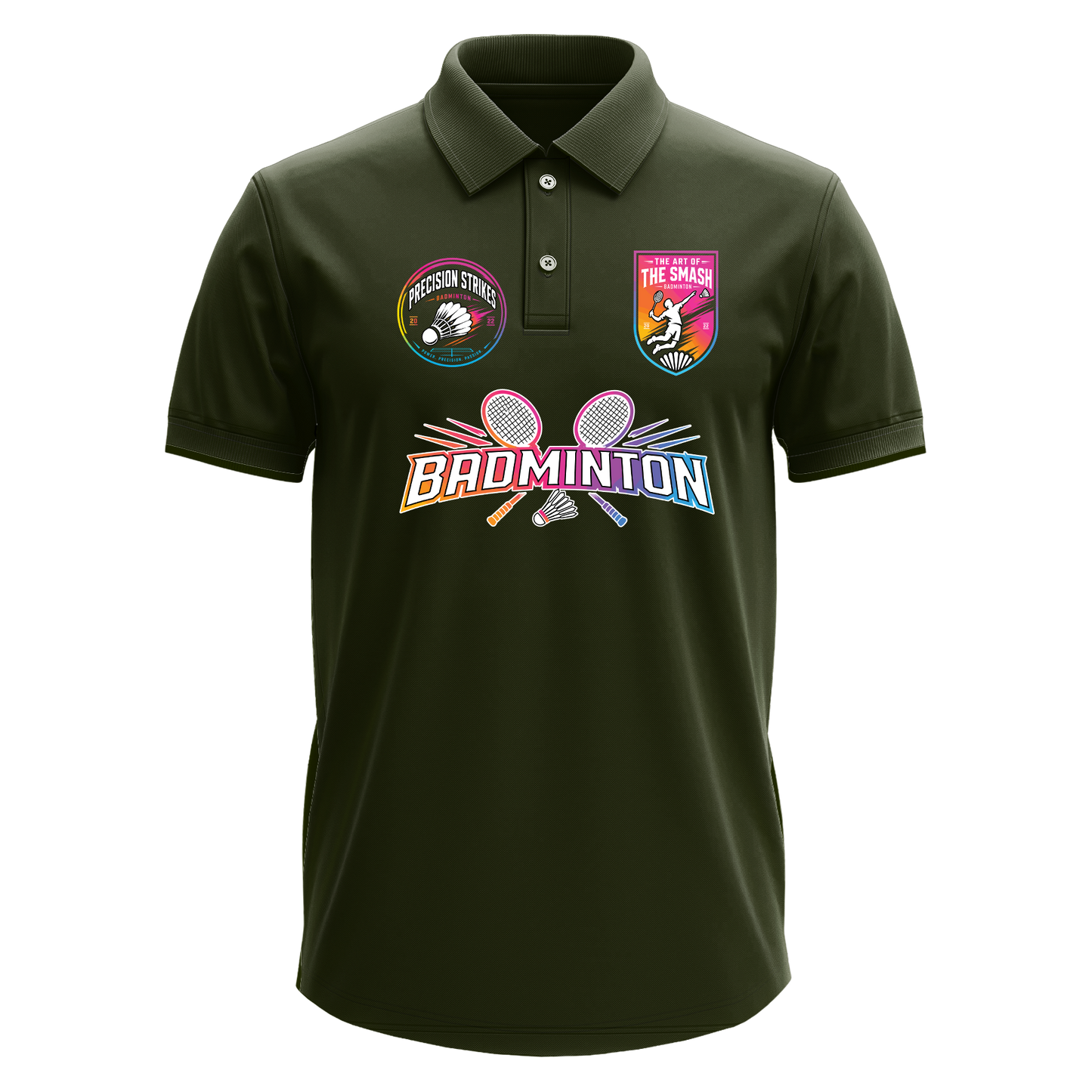 Drifit Polo Shirt: Rainbow Badminton