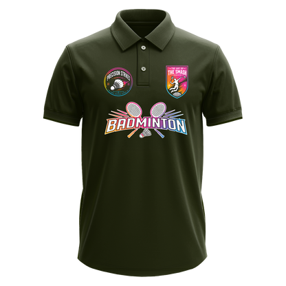 Drifit Polo Shirt: Rainbow Badminton