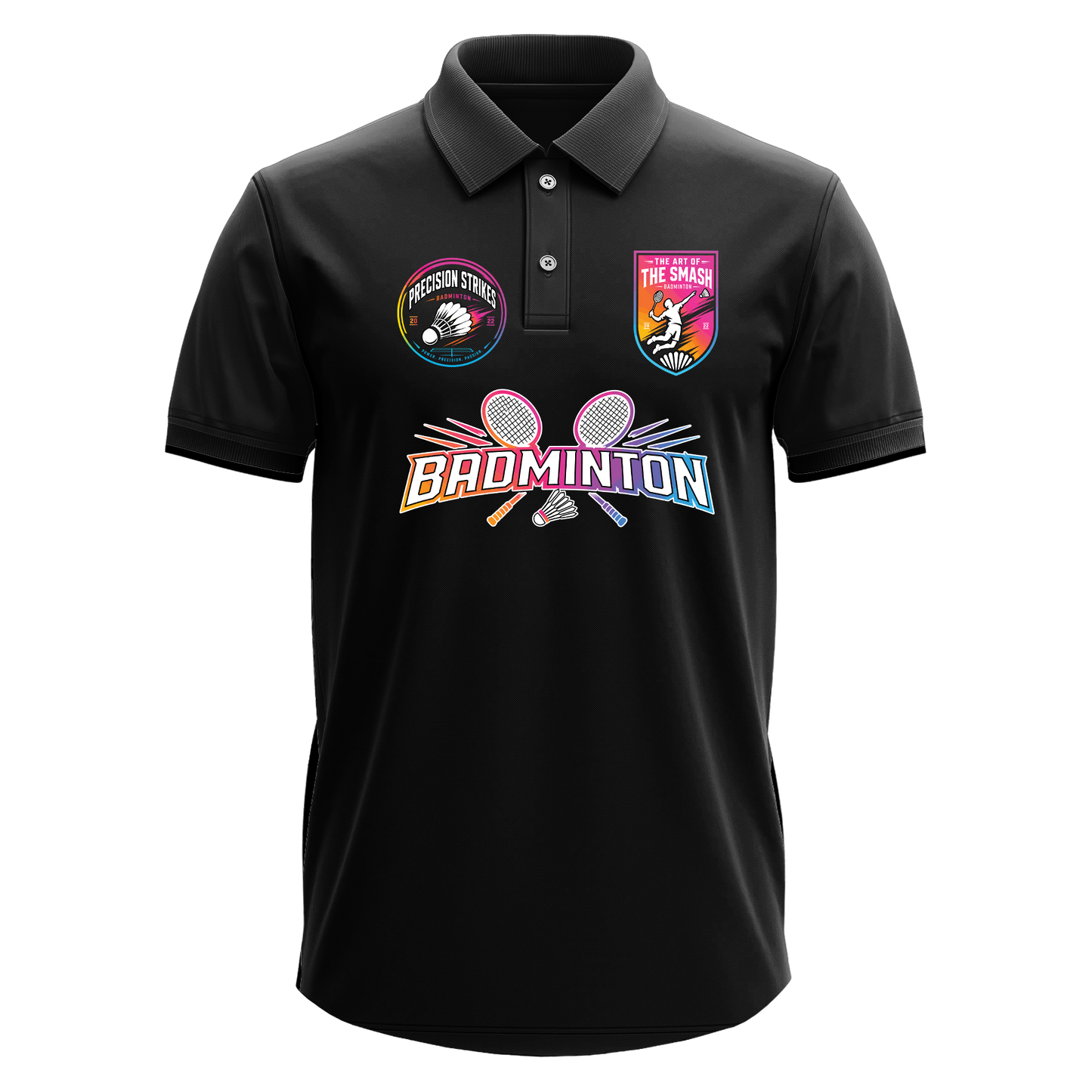 Drifit Polo Shirt: Rainbow Badminton