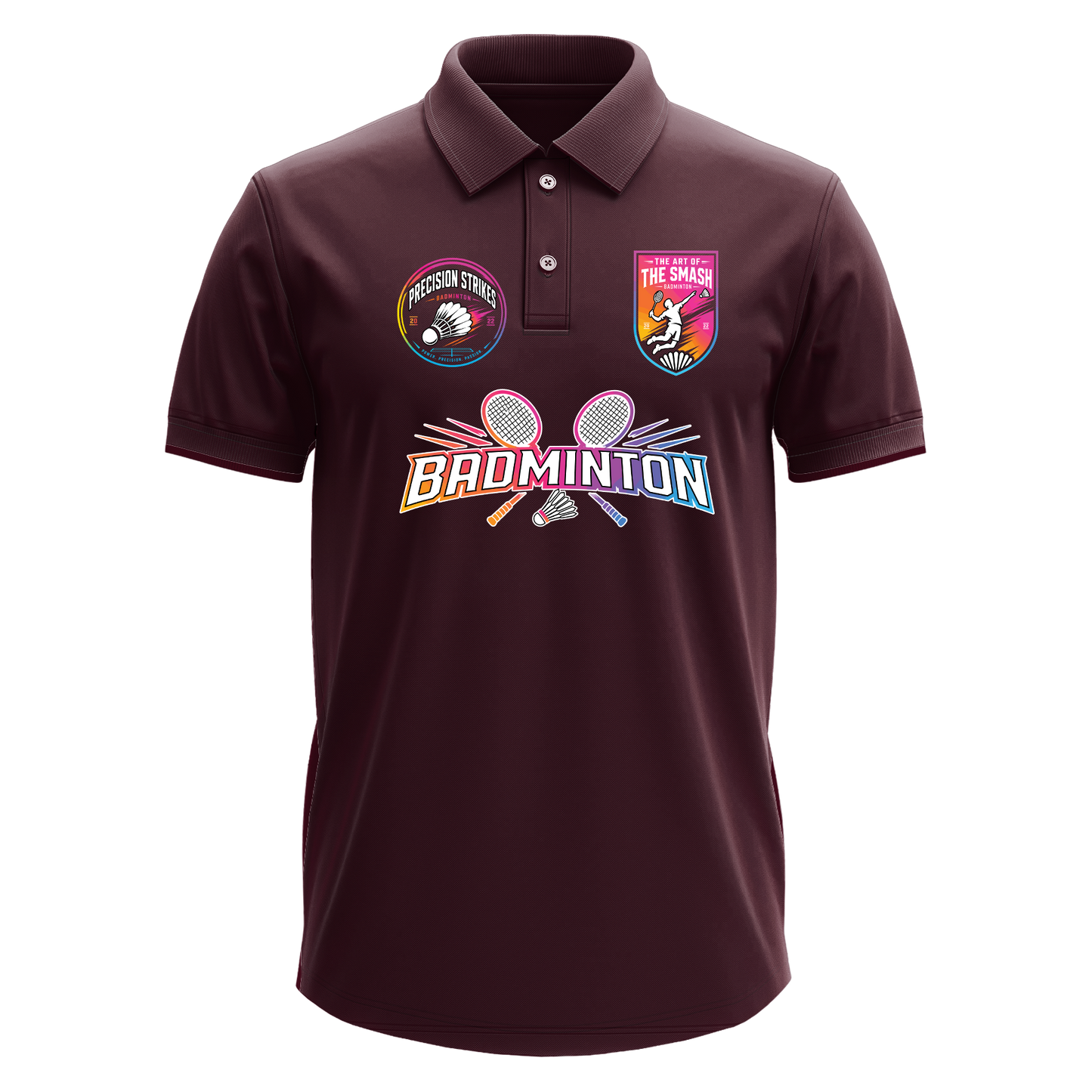 Drifit Polo Shirt: Rainbow Badminton