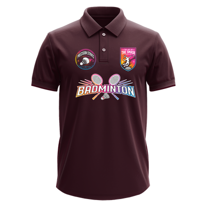 Drifit Polo Shirt: Rainbow Badminton