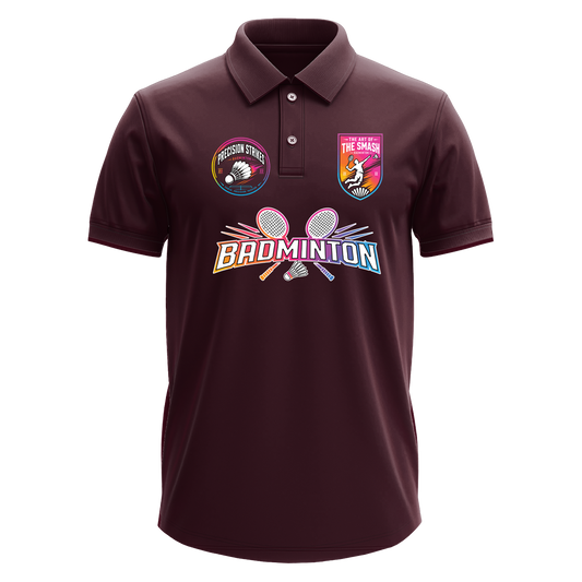 Drifit Polo Shirt: Rainbow Badminton
