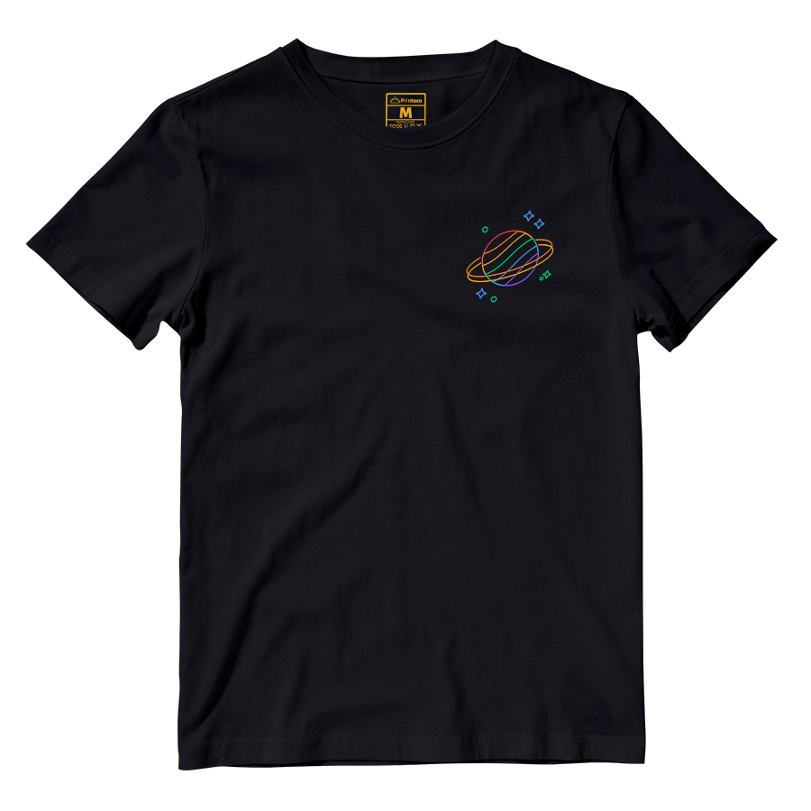 Cotton Shirt: Rainbow Saturn Pocket