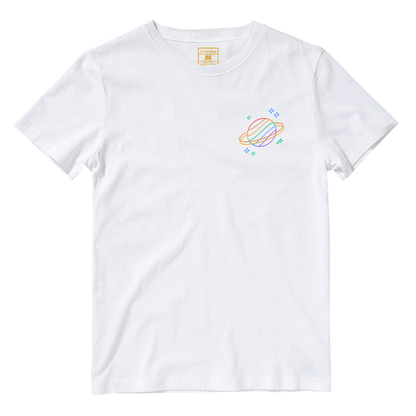 Cotton Shirt: Rainbow Saturn Pocket