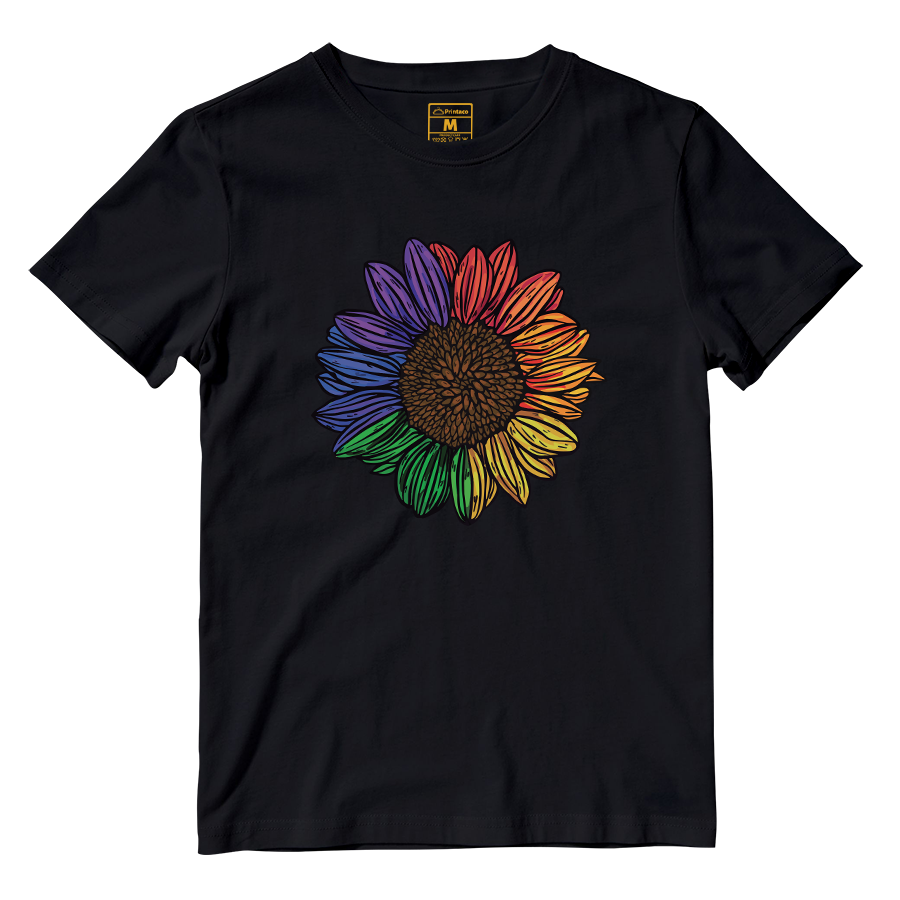 Cotton Shirt: Rainbow Sunflower