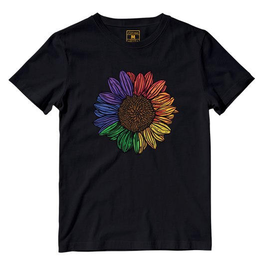 Cotton Shirt: Rainbow Sunflower