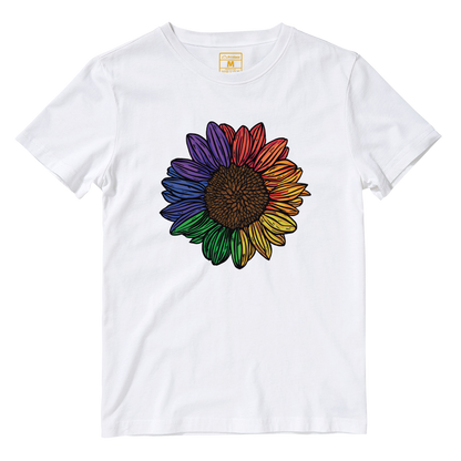 Cotton Shirt: Rainbow Sunflower