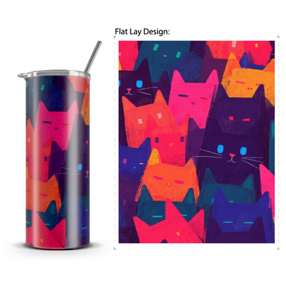 20oz. Slim Tumbler: Rainbow Cat