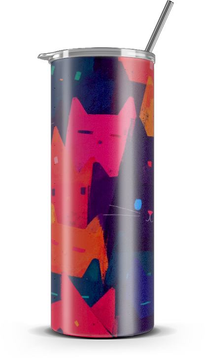 20oz. Slim Tumbler: Rainbow Cat