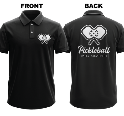 Drifit Polo Shirt: Rally Smash Hit (Front & Back)
