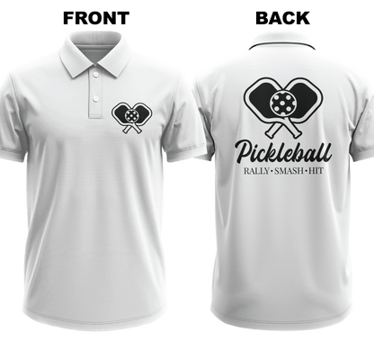 Drifit Polo Shirt: Rally Smash Hit (Front & Back)