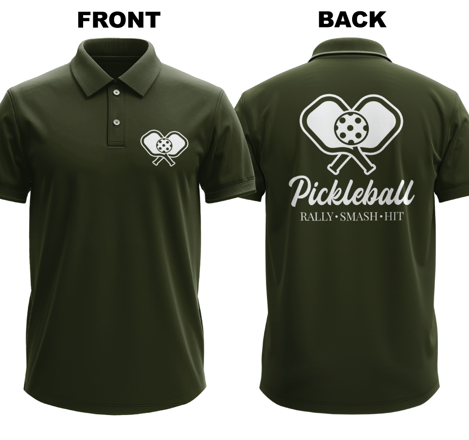 Drifit Polo Shirt: Rally Smash Hit (Front & Back)