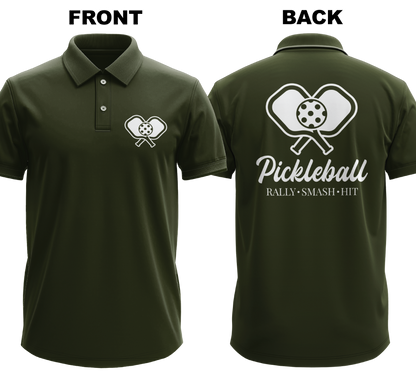 Drifit Polo Shirt: Rally Smash Hit (Front & Back)
