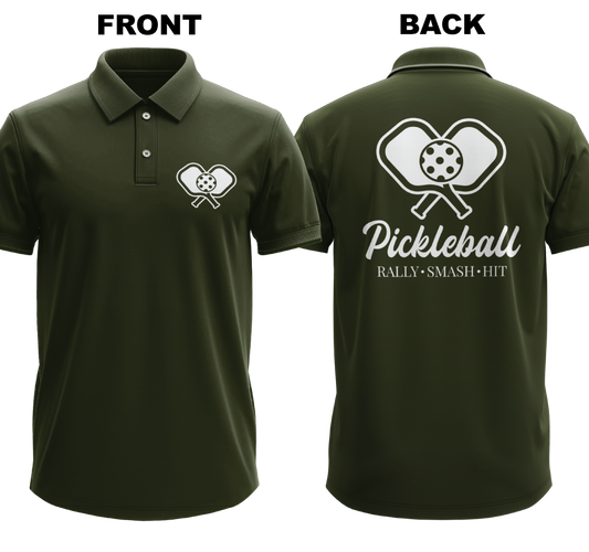 Drifit Polo Shirt: Rally Smash Hit (Front & Back)