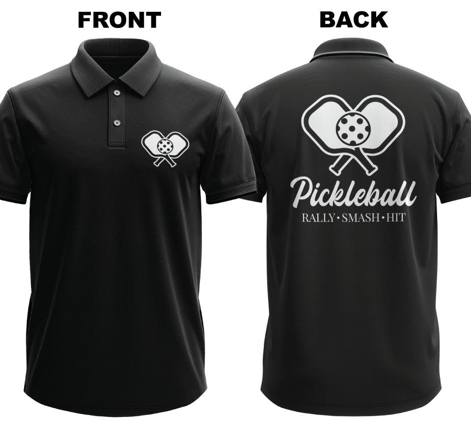 Drifit Polo Shirt: Rally Smash Hit (Front & Back)
