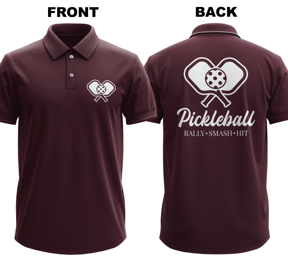 Drifit Polo Shirt: Rally Smash Hit (Front & Back)