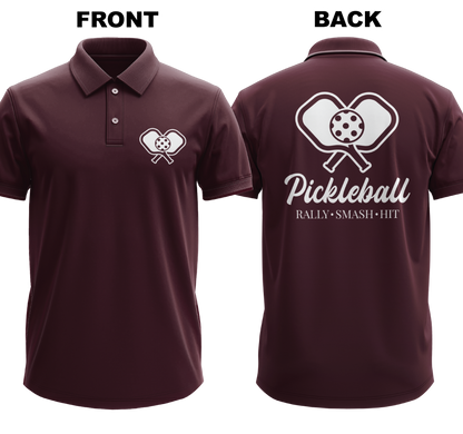 Drifit Polo Shirt: Rally Smash Hit (Front & Back)