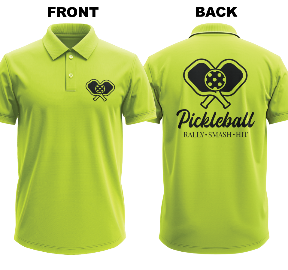 Drifit Polo Shirt: Rally Smash Hit (Front & Back)