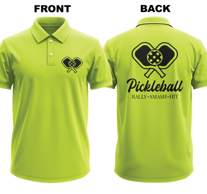 Drifit Polo Shirt: Rally Smash Hit (Front & Back)