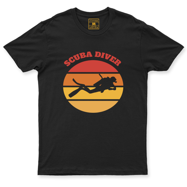 Drifit Shirt: Retro Scuba Diver