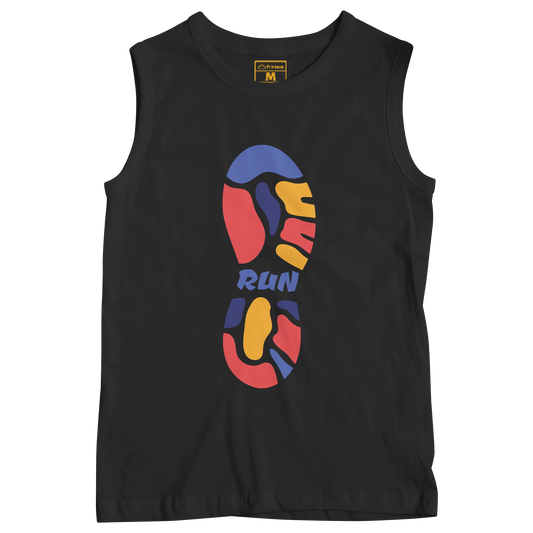 Sleeveless Drifit Shirt: Run Shoe Print