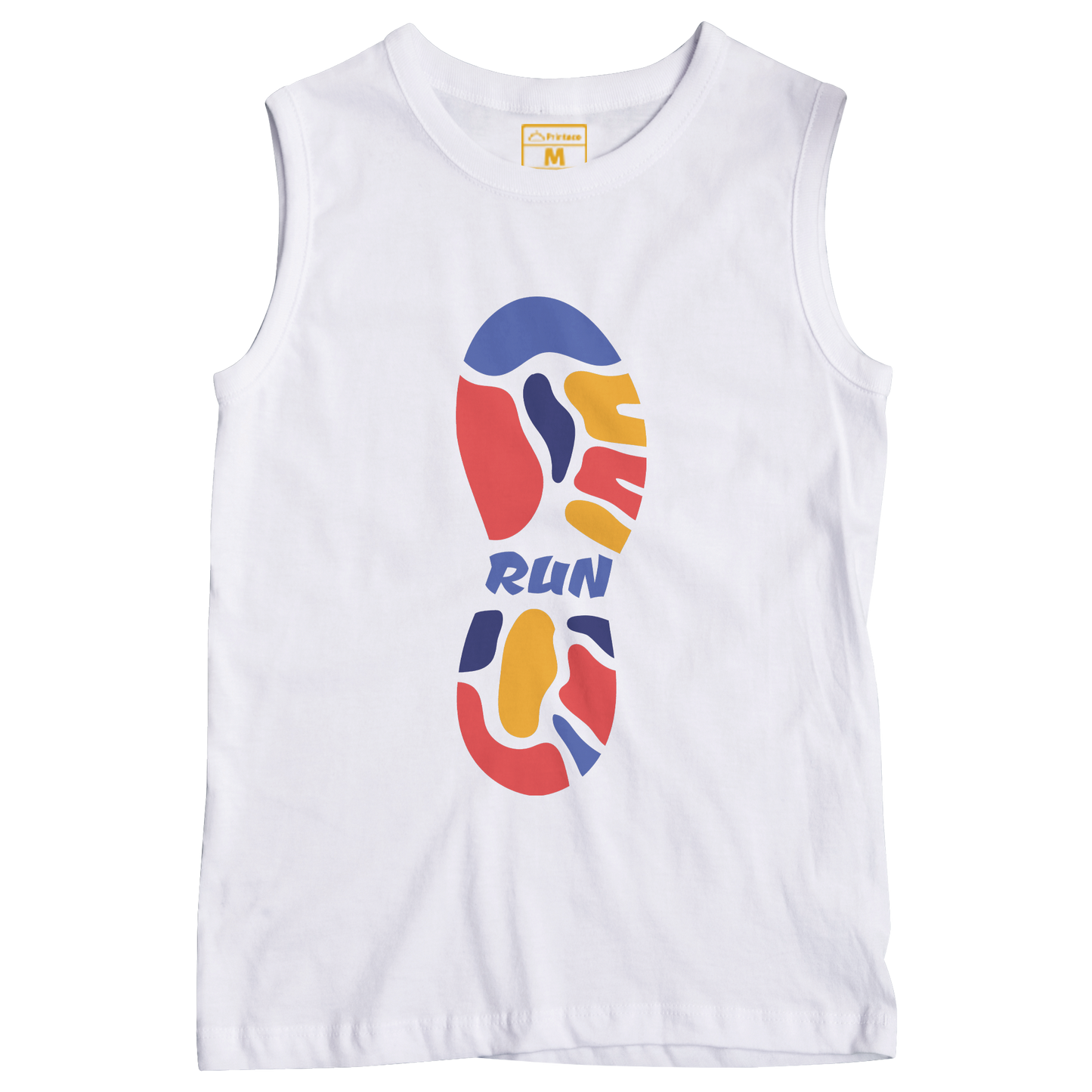 Sleeveless Drifit Shirt: Run Shoe Print