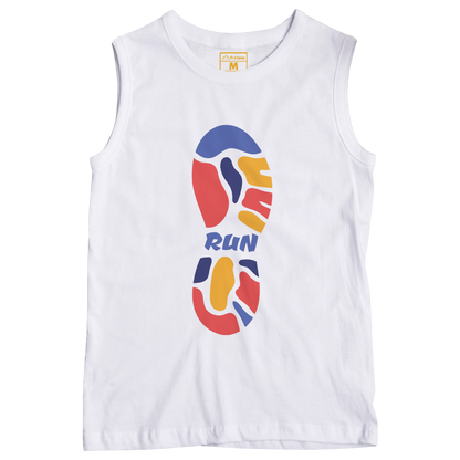 Sleeveless Drifit Shirt: Run Shoe Print