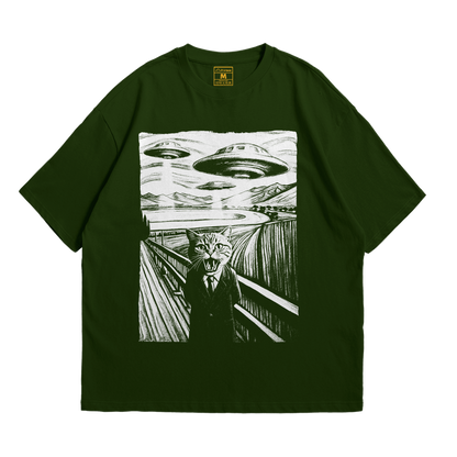 Premium Oversized Cotton Shirt: UFO Cat