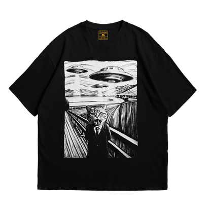 Premium Oversized Cotton Shirt: UFO Cat
