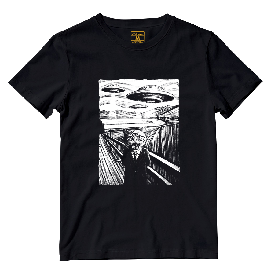 Cotton Shirt: Scared Cat