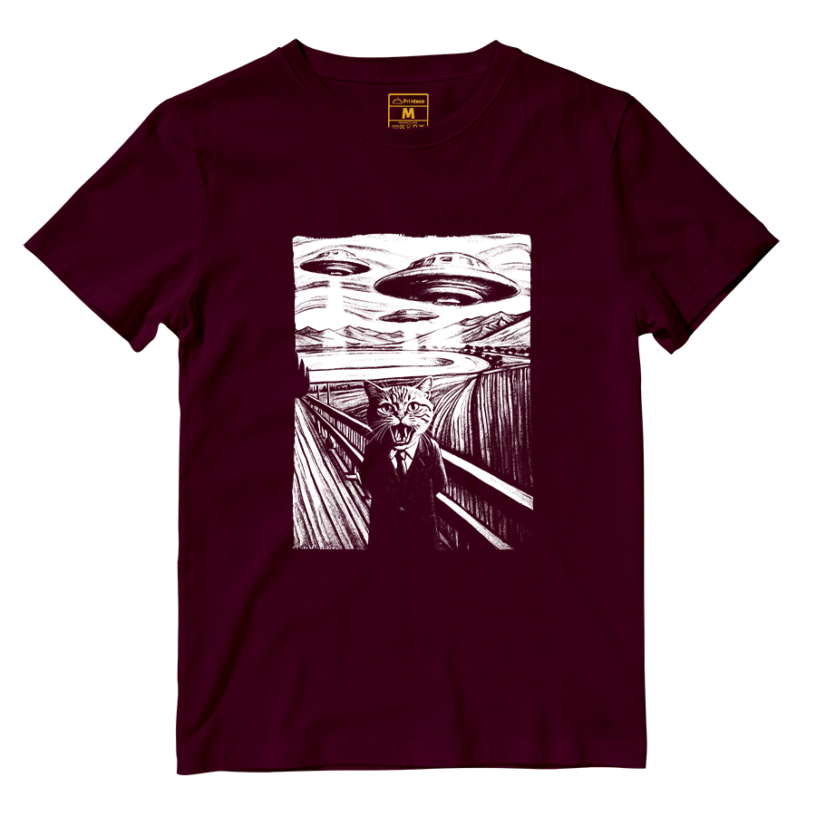 Cotton Shirt: Scared Cat