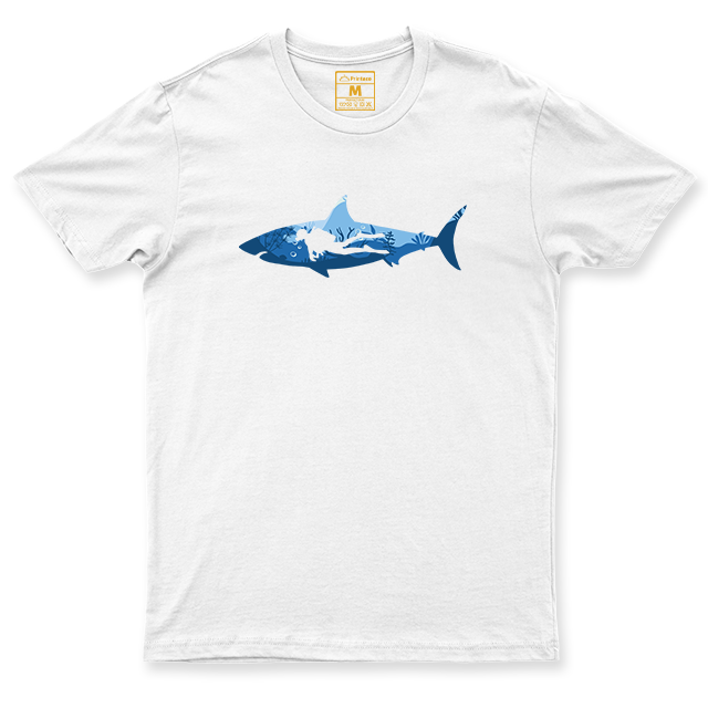 Drifit Shirt: Shark Scuba Diver