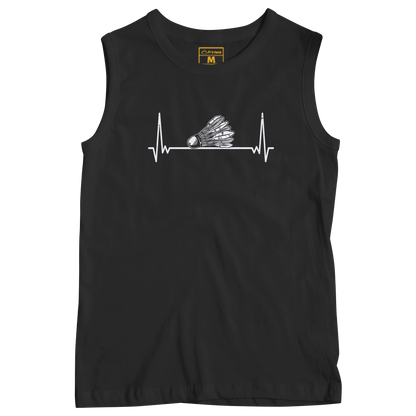 Sleeveless Drifit Shirt: Shuttlecock HeartBeat