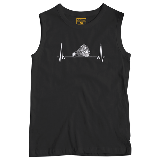 Sleeveless Drifit Shirt: Shuttlecock HeartBeat