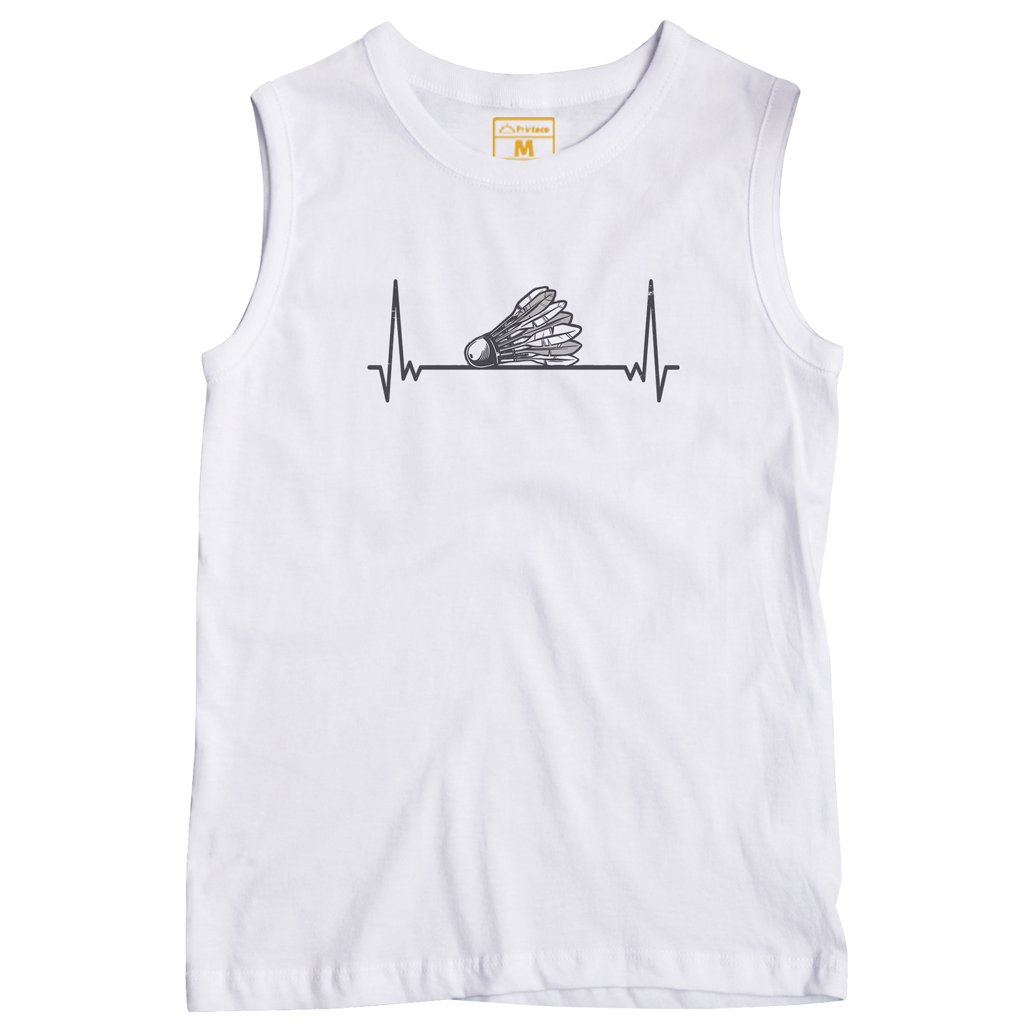 Sleeveless Drifit Shirt: Shuttlecock HeartBeat