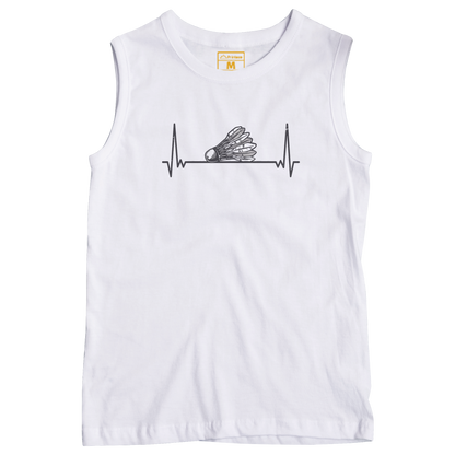 Sleeveless Drifit Shirt: Shuttlecock HeartBeat