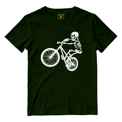 Cotton Shirt: Skeleton Cyclist