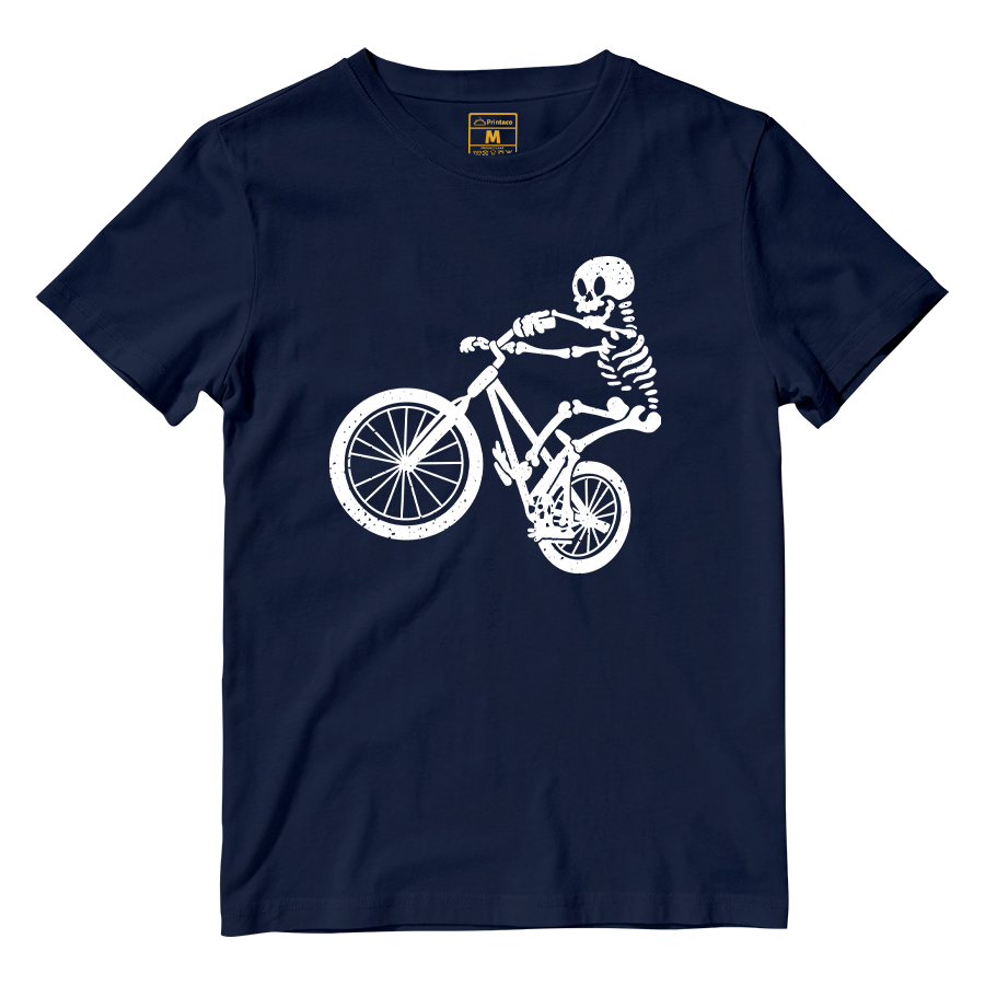 Cotton Shirt: Skeleton Cyclist