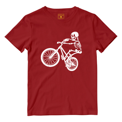 Cotton Shirt: Skeleton Cyclist